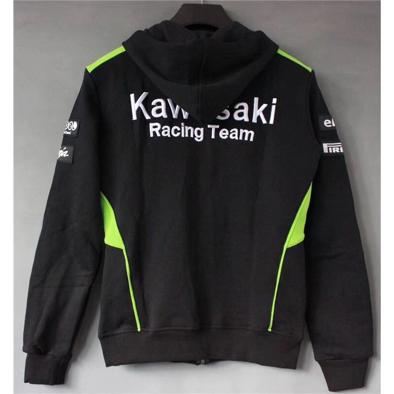 Áo khoác chạy xe máy Kawasaki có khóa kéo thời trang dành cho nam