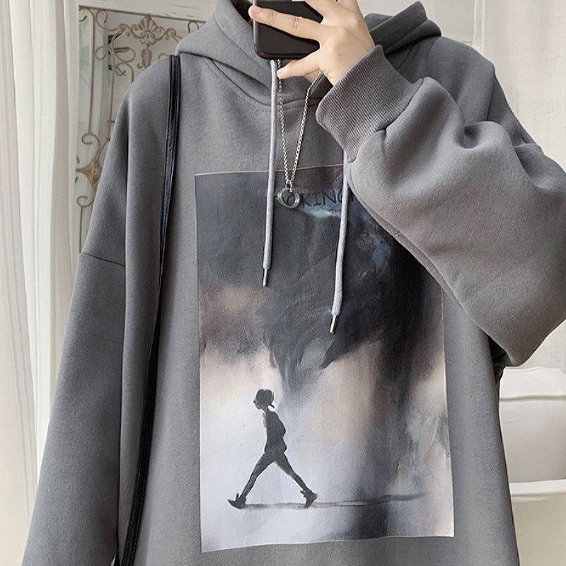 Áo Hoodie Dài Tay Màu Xám Năng Động Thời Trang Dành Cho Nam