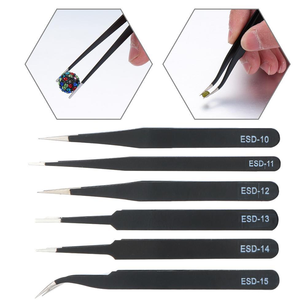 Set 6 Nhíp Đa Năng Chống Tĩnh Điện Bằng Thép Không Gỉ