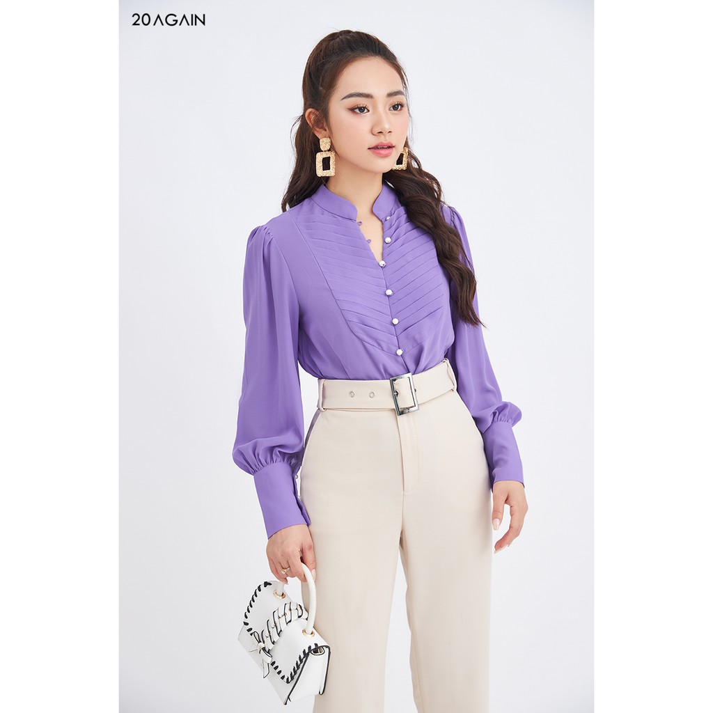 Áo sơmi dài tay gập ly thân trước 20Again ASA0926 | BigBuy360 - bigbuy360.vn