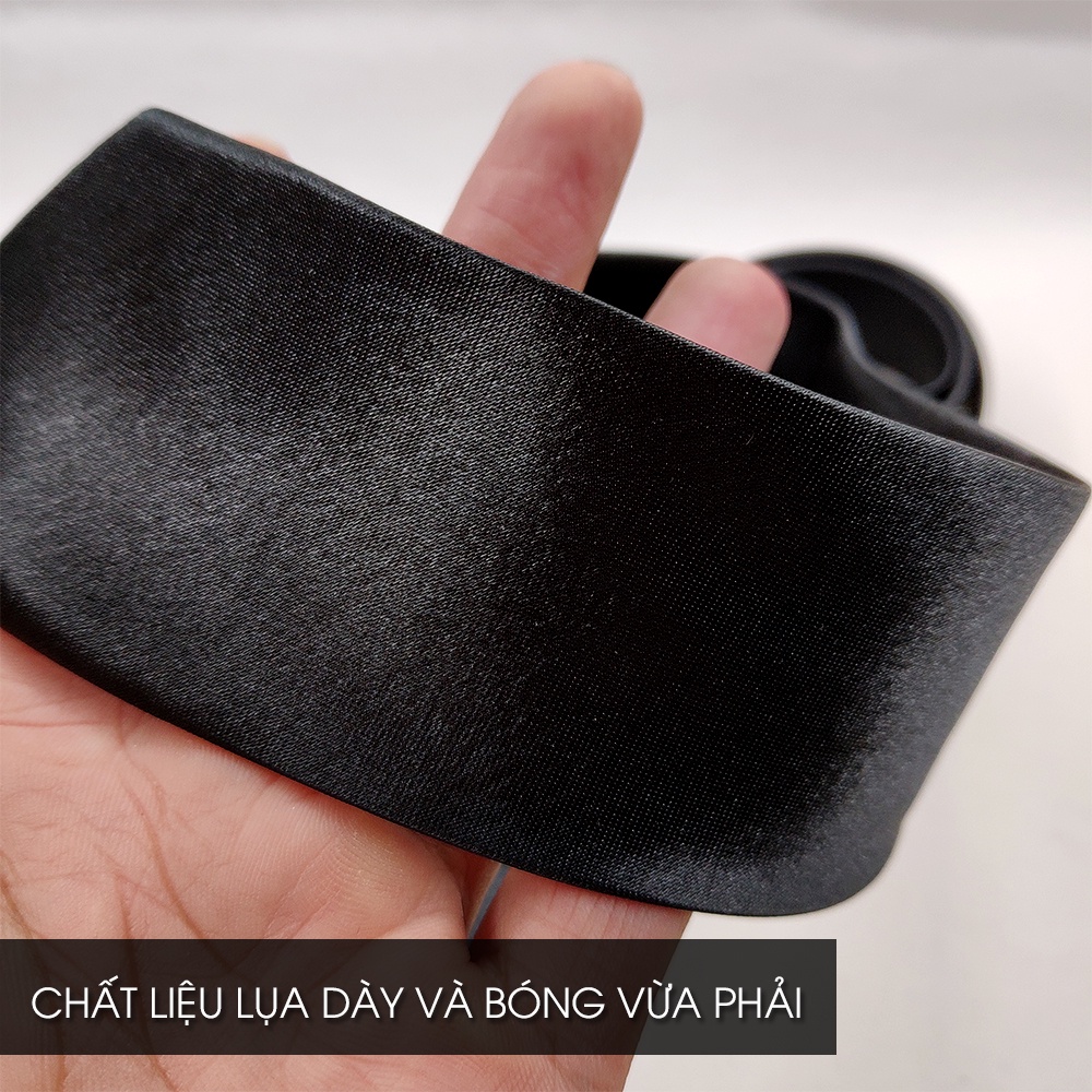 Cà vạt học sinh, sinh viên bản nhỏ 4,5cm Nazingo, chất liệu lụa đen dày