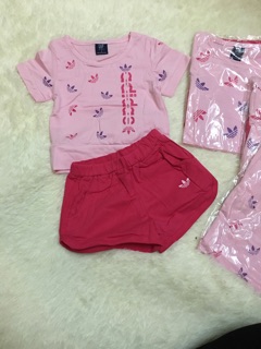 Bộ thun cotton adidas bé gái