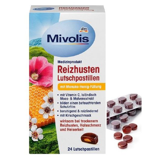 Viên ngậm giảm ho khan Mivolis, 24 viên