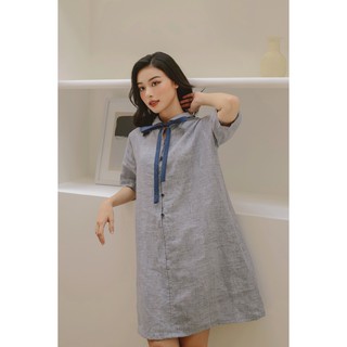 Đầm cổ sơ mi cột nơ MIX SHIRT DRESS - SODA POP