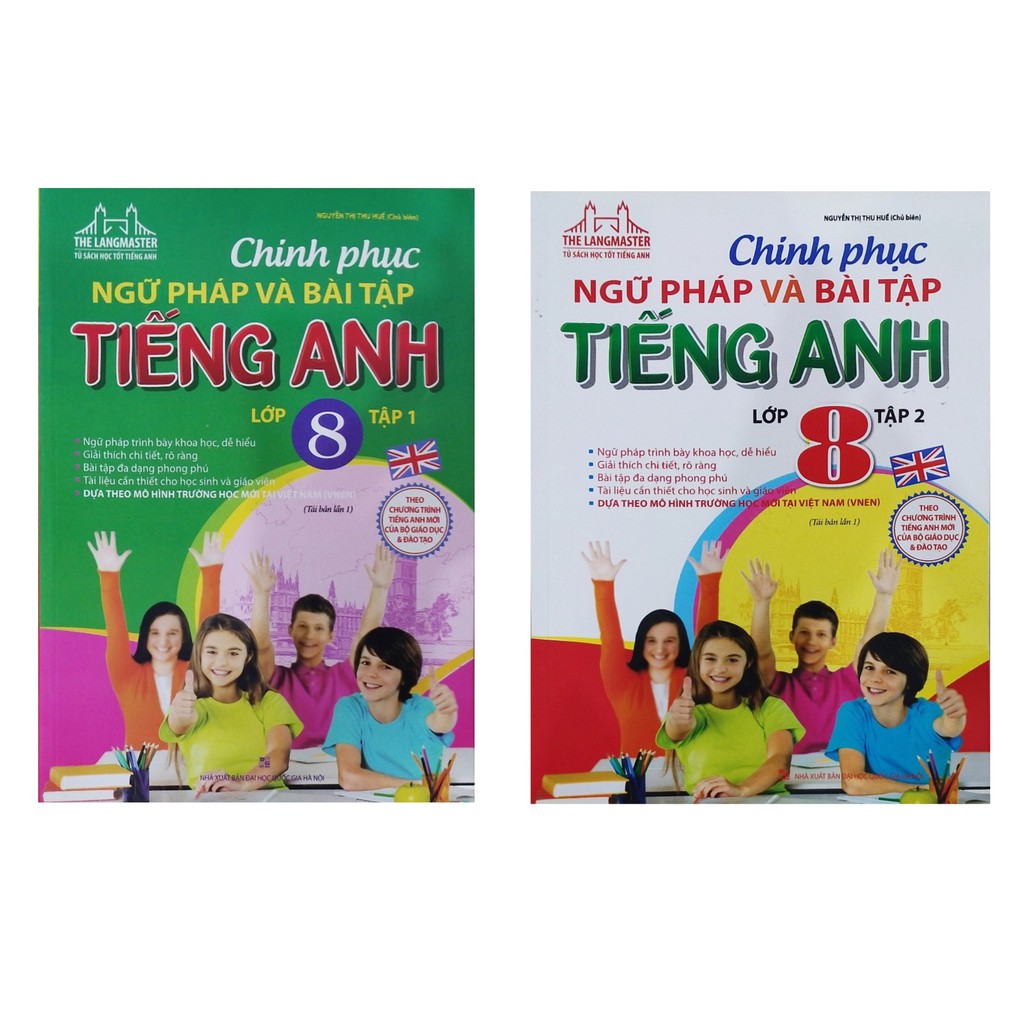 Sách - Chinh phục ngữ pháp và bài tập tiếng anh lớp 8 tập 1,2