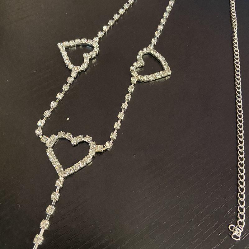 Thắt Lưng Liên Kết Tình Yêu 239207Thắt Lưng Dây Xích Kim Loại Mỏng Đính Kim Cương Nhân Tạo Cho Nữ