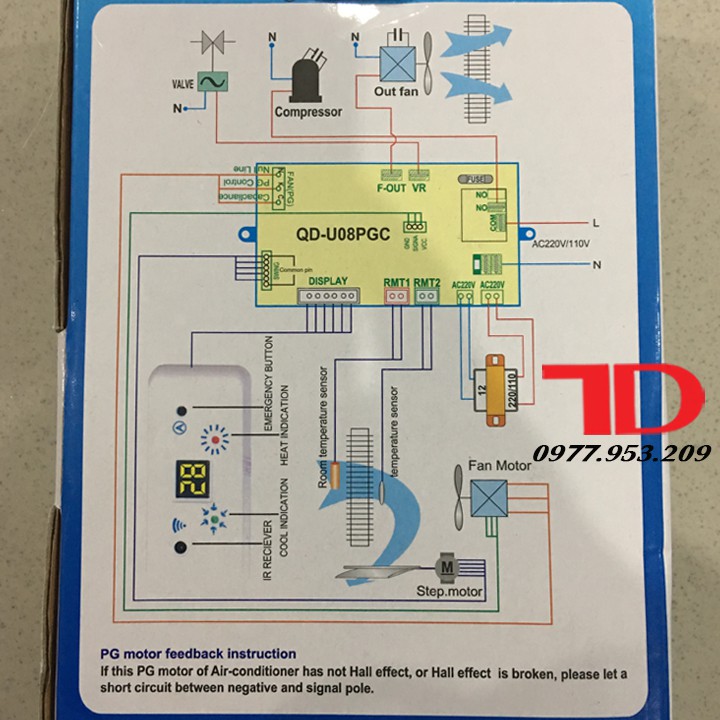 Bo mạch điều hòa đa năng có màn hình LED