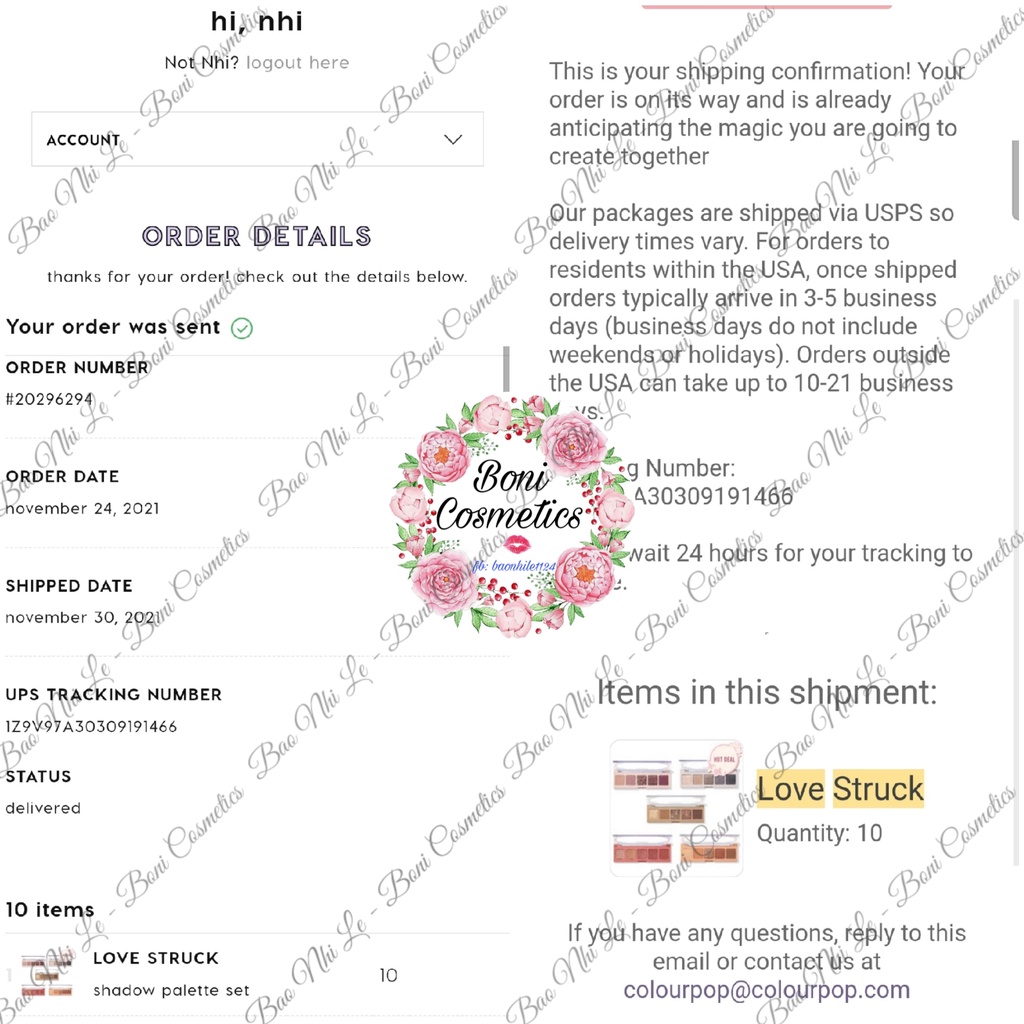 Bảng phấn mắt 5 ô Colourpop Cherish/Crush/Lyric/Ballad/Amor