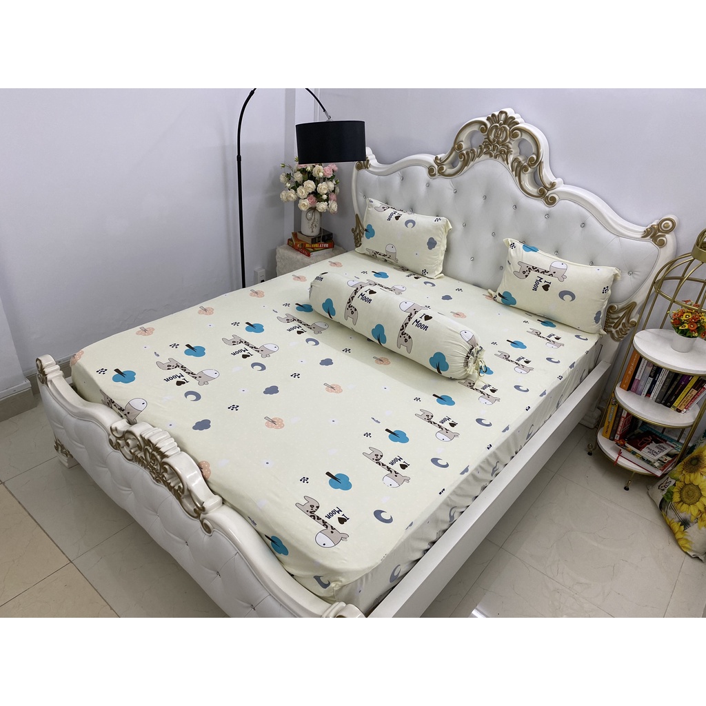 Bộ Drap Thun Hàn Quốc Mát Lạnh {4 MÓN} Cực Hot