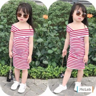 Đầm body sọc mặc 2 kiểu