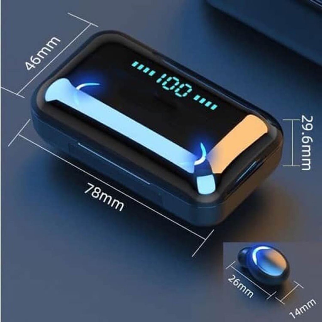 Tai nghe bluetooth 5.0 Tai nghe không dây F9 pro, bản nâng cấp cảm biến chống nước chống ồn pin 2000mah