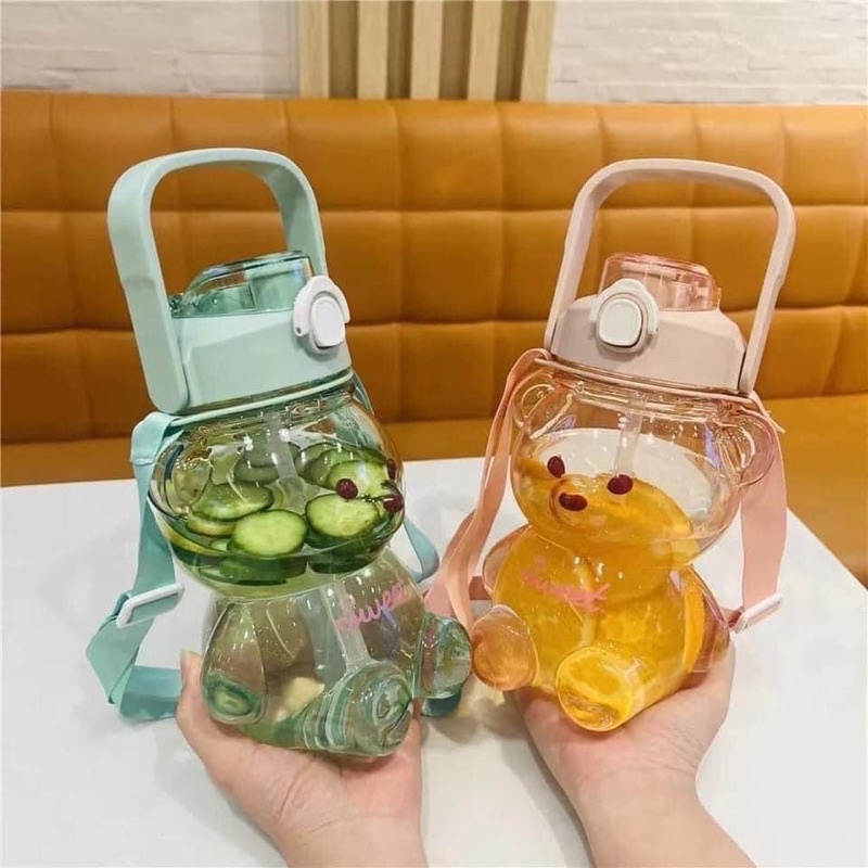 Bình nhựa uống nước hình gấu