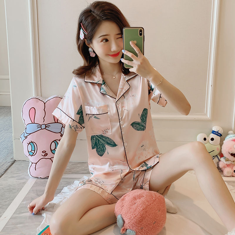  Bộ Đồ Ngủ Ngắn Bằng Vải Lụa Phong Cách Hàn Quốc Xinh Xắn Cho Nữ | BigBuy360 - bigbuy360.vn