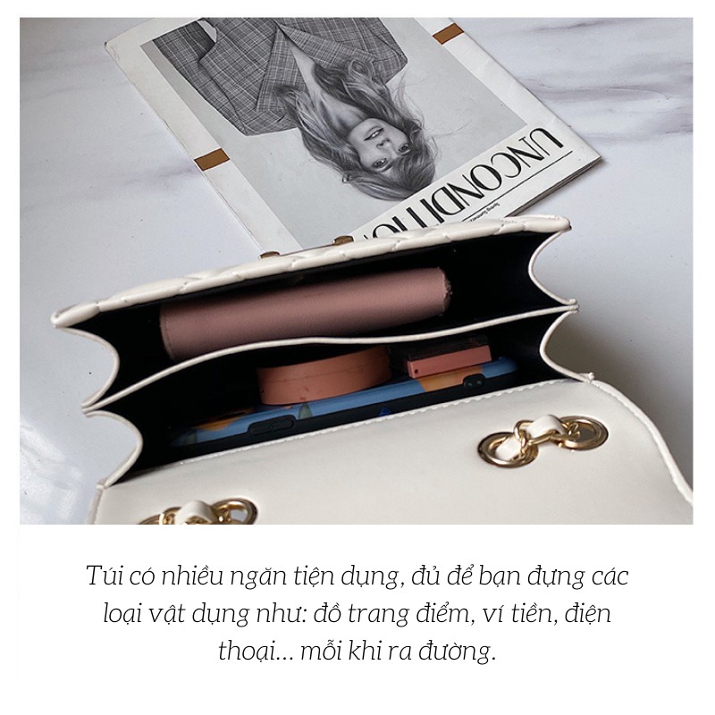 Túi Đeo Chéo Nữ, Túi Xách Nữ Ô Trám Dây Da Xích Cực Xinh SIXTEEN. | BigBuy360 - bigbuy360.vn