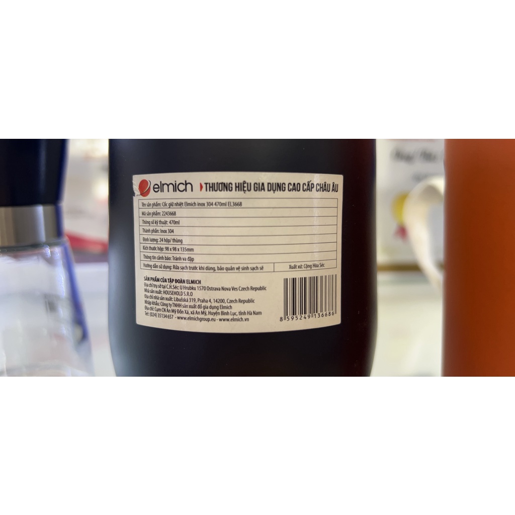 Cốc giữ nhiệt Elmich inox 304 470ml EL3668