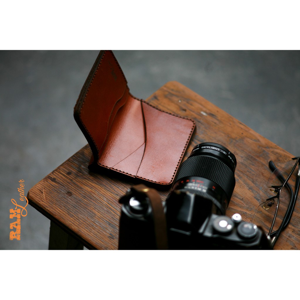 Ví nam da bò RAM Leather RAM Leather One Màu Nâu Đỏ