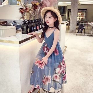 Váy maxi đi biển cho bé gái