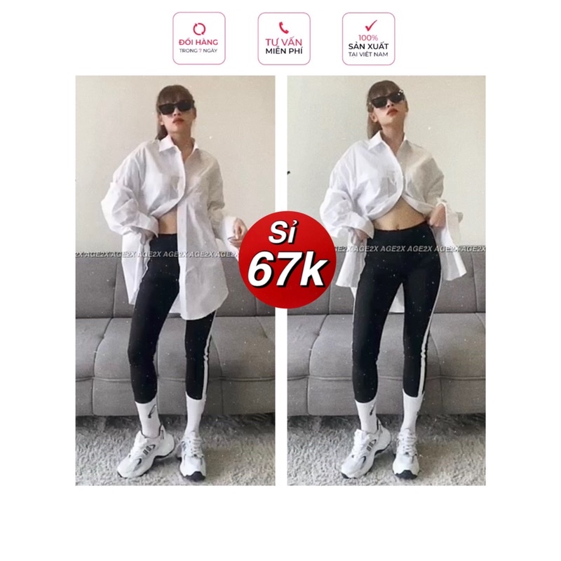 Quần legging trơn nữ Đen và Xám AGE2X hàng VNXK đạt tiêu chuẩn chất lượng cao