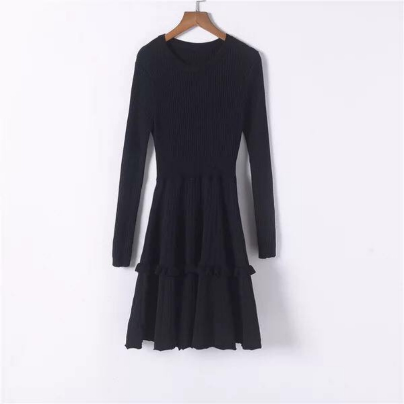 Váy len xòe phối bèo