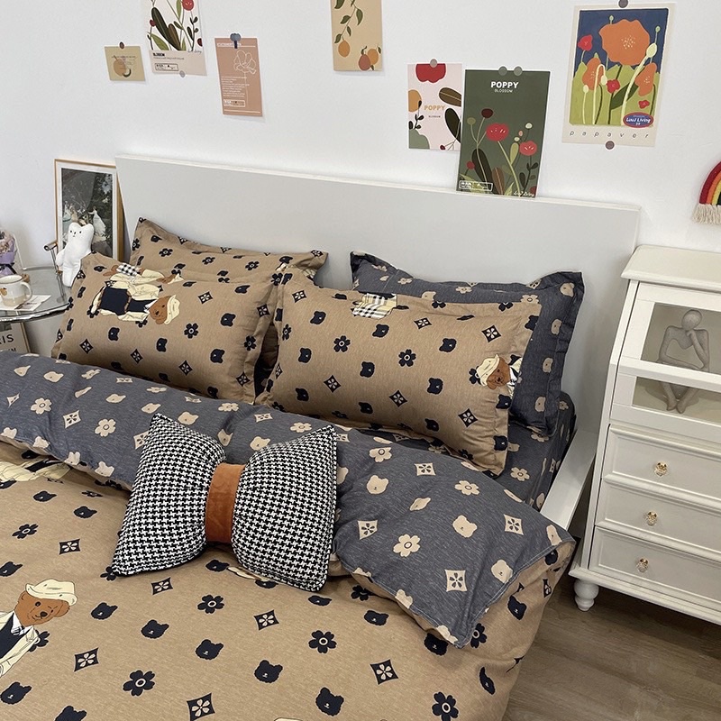 Ga Giường ❤️ cotton poly 5 món hè đủ size đệm họa tiết đáng yêu miễn phí bo chun nhập khẩu hàn quốc Mượt Decor