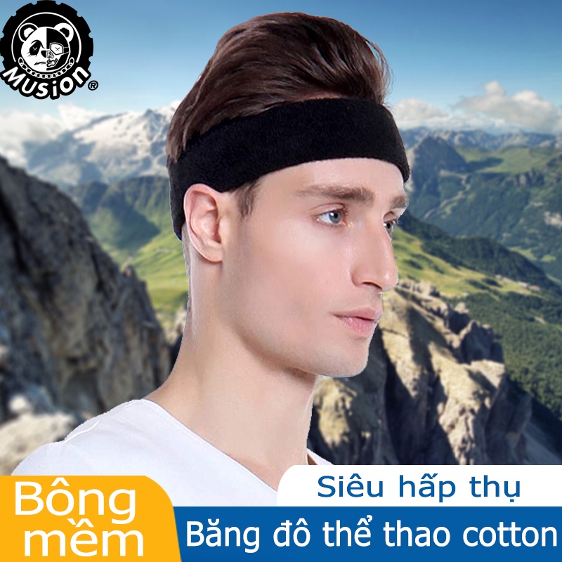 Băng đeo đầu bằng cotton thấm hút mồ hôi dùng khi tập thể thao