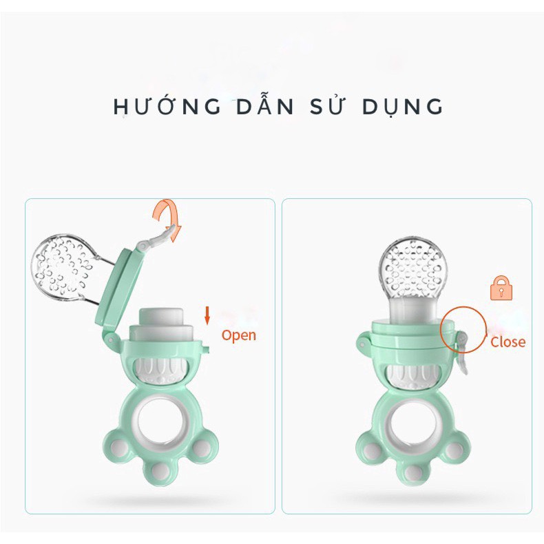 MISUTA - Túi nhai chốc hóc cho bé tập ăn dặm kèm núm nhai 3 size