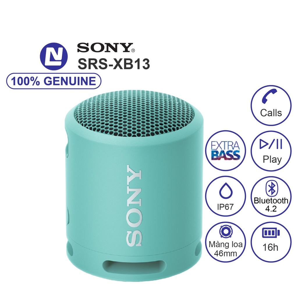 [Mã 154ELSALE2 giảm 7% đơn 300K] Loa không dây Sony SRS-XB13 kết nối Bluetooth Pin 16h