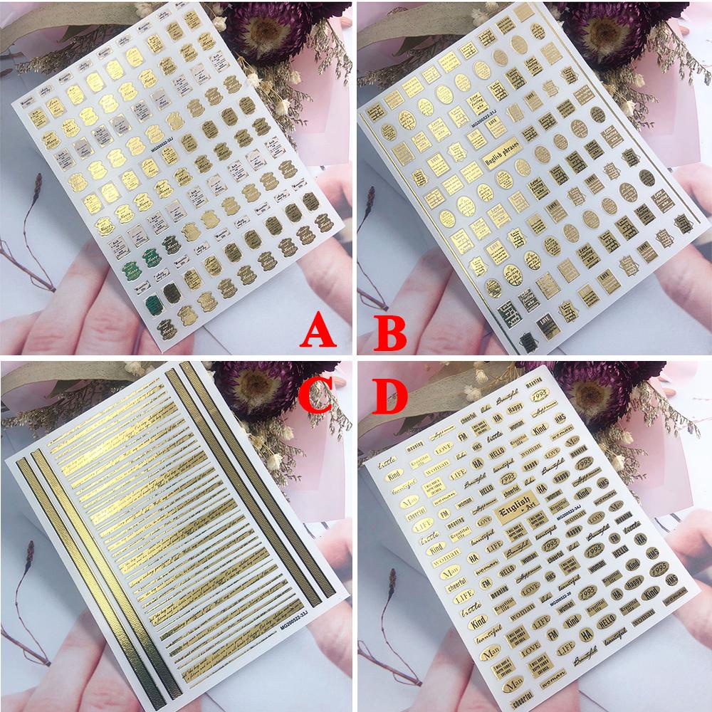 Nhãn Dán Trang Trí Móng Tay in Chữ Phong Cách Nhật Bản