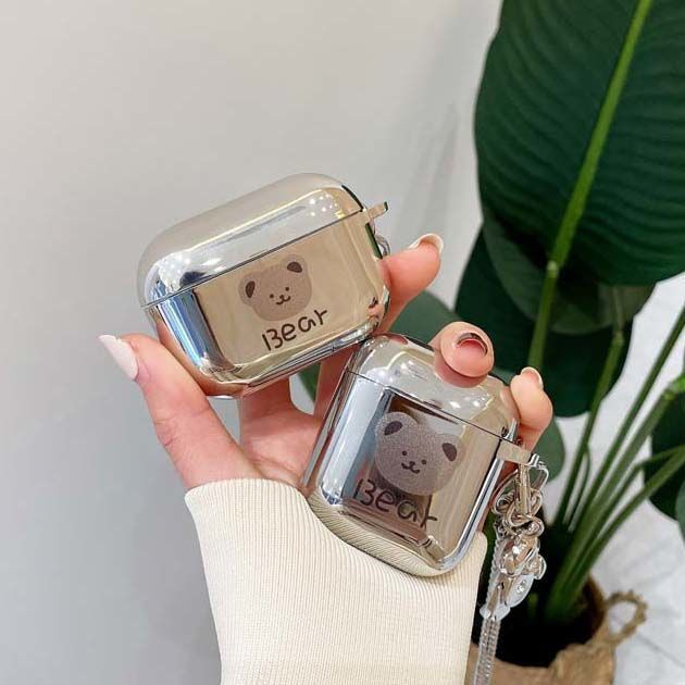 Vỏ Bảo Vệ Hộp Sạc Tai nghe không dây Airpods 1/2/Pro/3 Hình Nasa Mạ Bạc