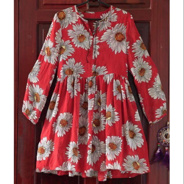 Đầm voan hoa cúc babydoll.Đầm Secondhand Hàn Quốc. Đầm si