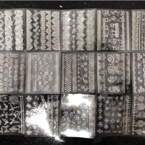 Set Sticker dán móng 30 tấm/ set mầu trắng