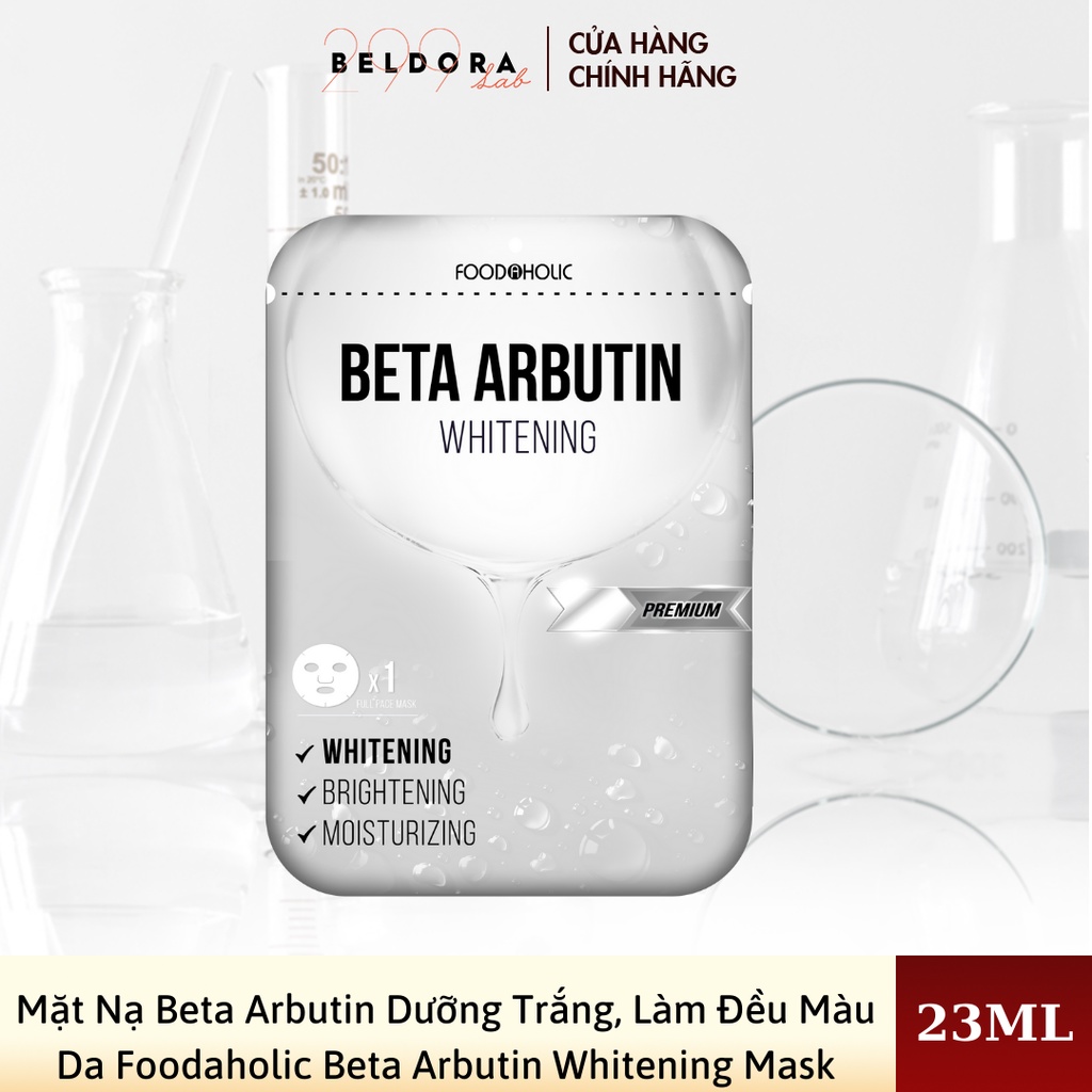 Mặt Nạ Beta Arbutin Dưỡng Trắng, Làm Đều Màu Da Foodaholic Beta Arbutin Whitening Mask 23ml