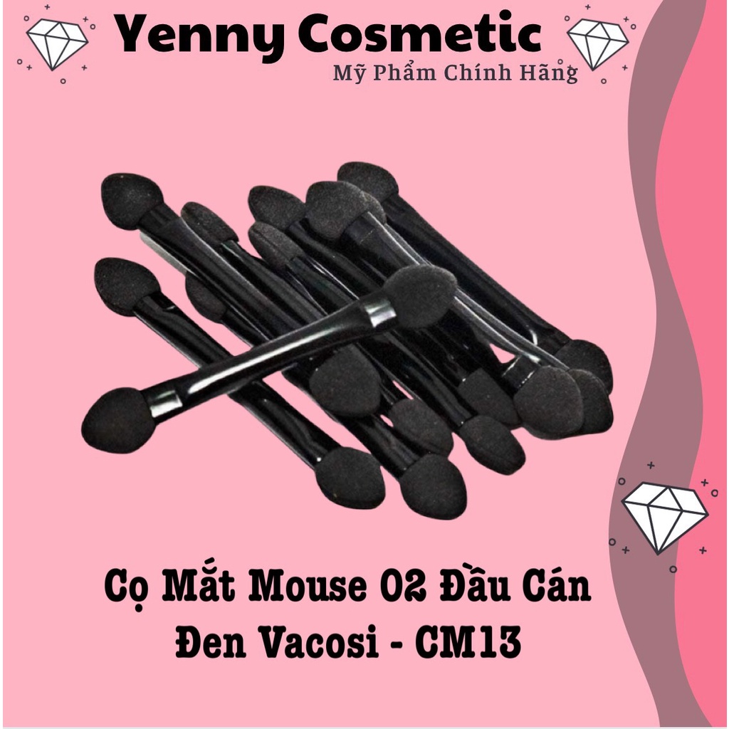 Cọ Mắt Mousse 02 Đầu Cán Đen Vacosi – CM13 (10 cây)