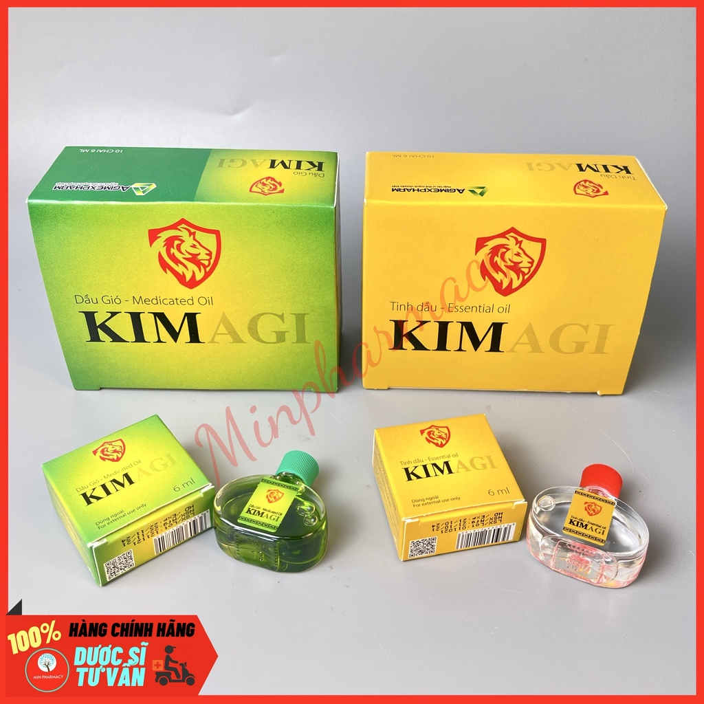 Dầu gió KIM Agi Herbal Hương thơm thư giãn, Giữ ấm cơ thể chai 6ml - Minpharmacy