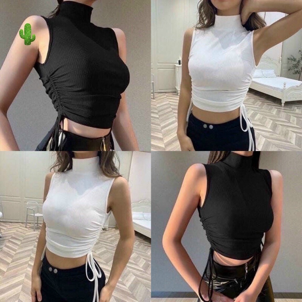 Áo 3 lỗ croptop RÚM Xinh nhiều màu