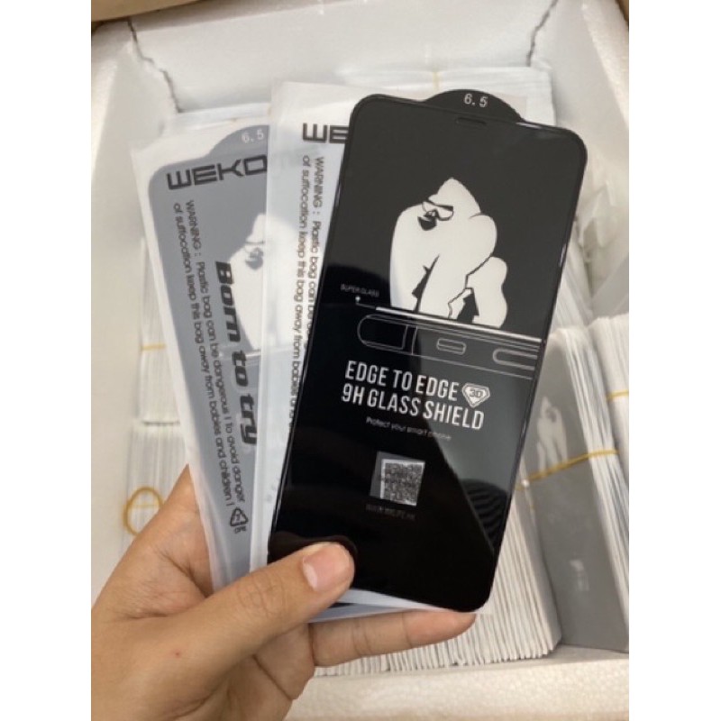 KÍNH CƯỜNG LỰC FULL MÀN IPHONE 12 PRO MAX 12 PRO 12 MINI 11 PRO MAX 11 XS MAX XR X HIỆU KING KONG THÁCH THỨC MỌI VA ĐẬP