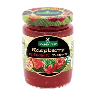 Hũ Mứt Phúc Bồn Tử Raspberry Preserves Golden Farm 210g - Dùng ăn kèm kem, sinh tố, bánh mì, sandwich, trà nóng