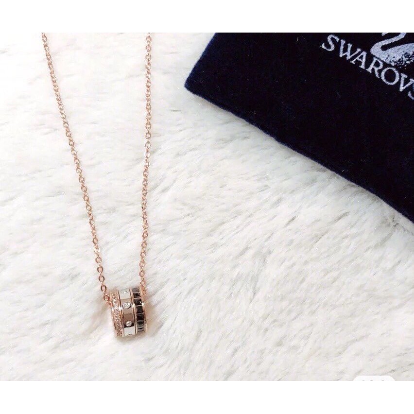 Swarovski Tri-ring Transfer Beads turn for the better necklace clavicle chain S925 silver fashion jewelry