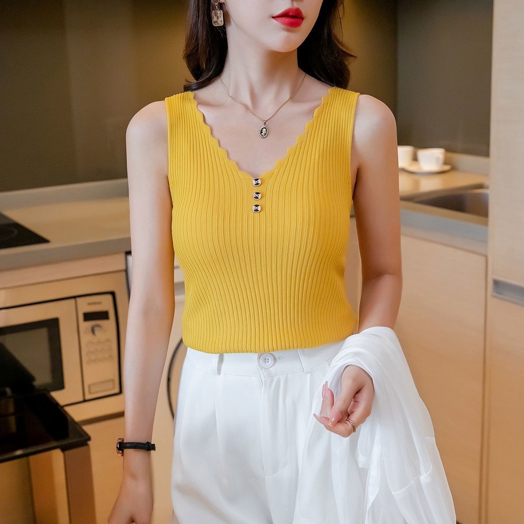 Áo không tay cổ chữ v thời trang mùa hè quyến rũ cho nữ | BigBuy360 - bigbuy360.vn