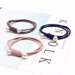 Set 3 Dây cột tóc nữ 2 hạt trai nhân tạo Hàn quốc