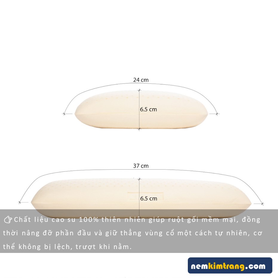 Gối Đôi Cao Su 45x130x13 cm Liên Á - ÊM ÁI, CHÍNH HÃNG