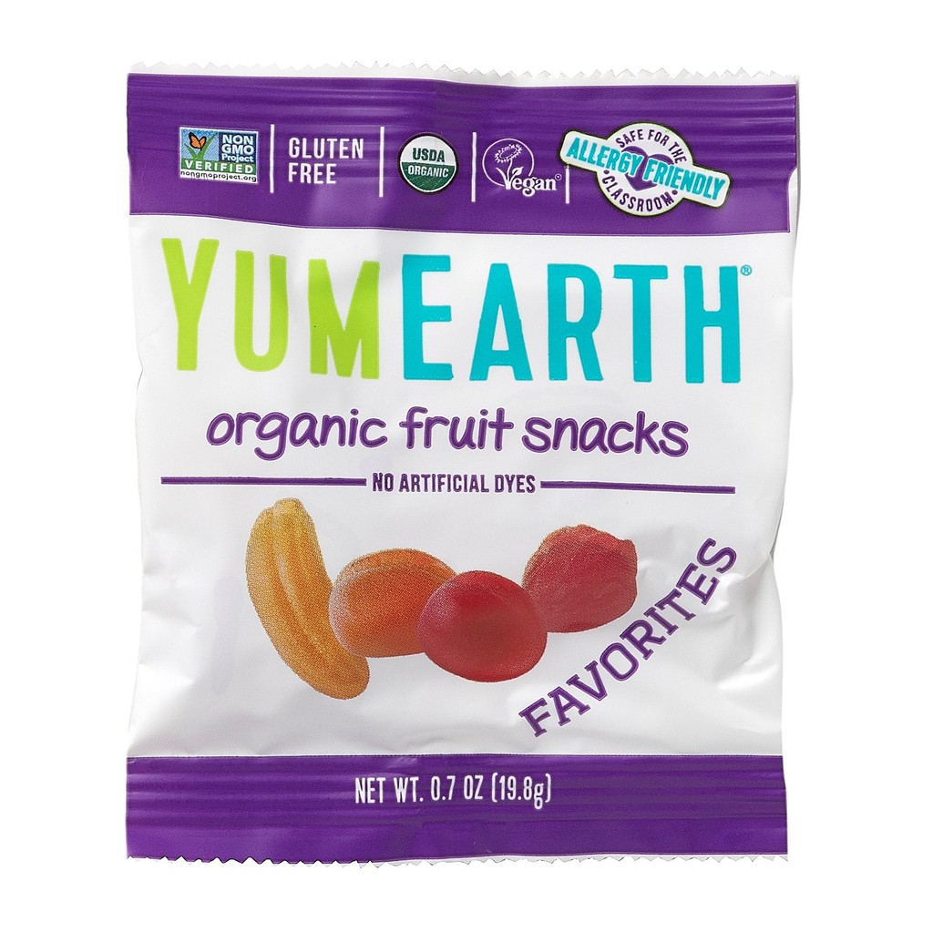 Kẹo dẻo trái cây hữu cơ cho bé Yumearth 19,8g