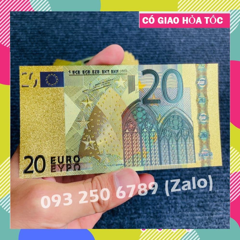 TRỢ GIÁ Tờ Tiền Kỉ Niệm 20 EURO Plastic Mạ Vàng Lì Xì Tết May Mắn