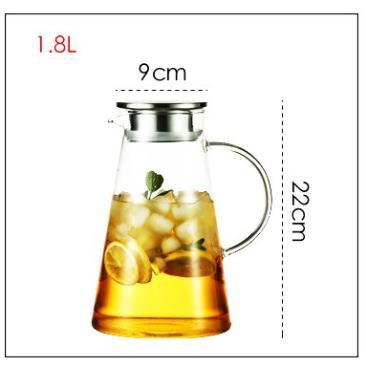 Ấm pha trà Deli  inox 1800ml,bình pha trà thủy tinh ,bình ủ trà cao cấp,bình đựng nước