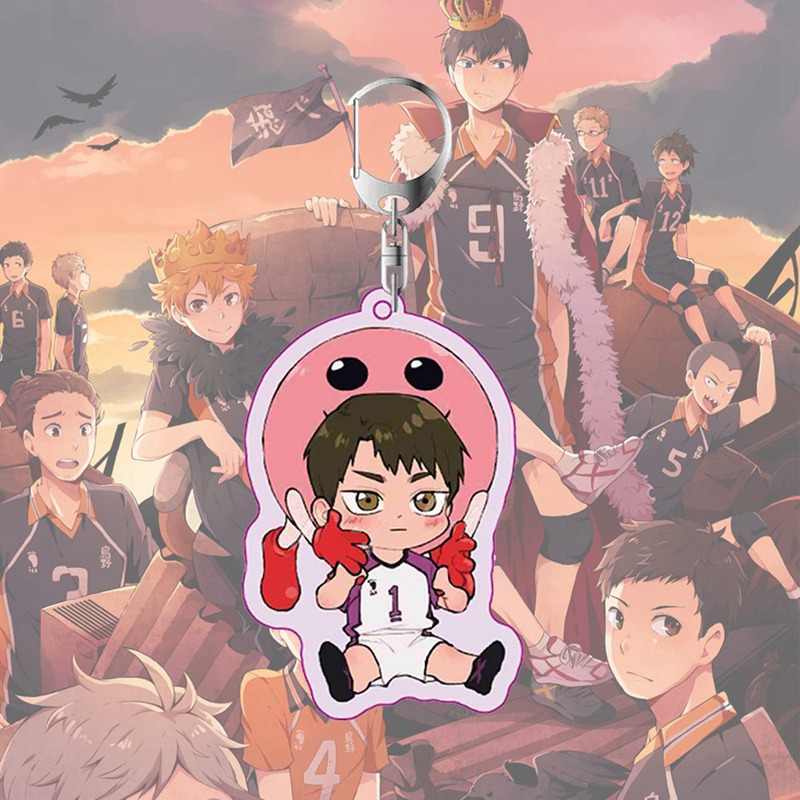 Tmdbyx Móc chìa khóa trang trí hình các nhân vật trong anime Karasuno Nekoma High School Doomed Battle