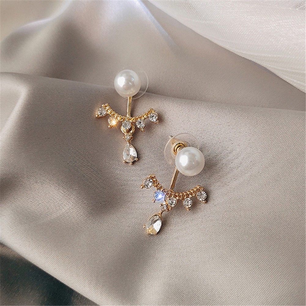 Bông Tai Đính Ngọc Trai Mạ Bạc 925 A0021