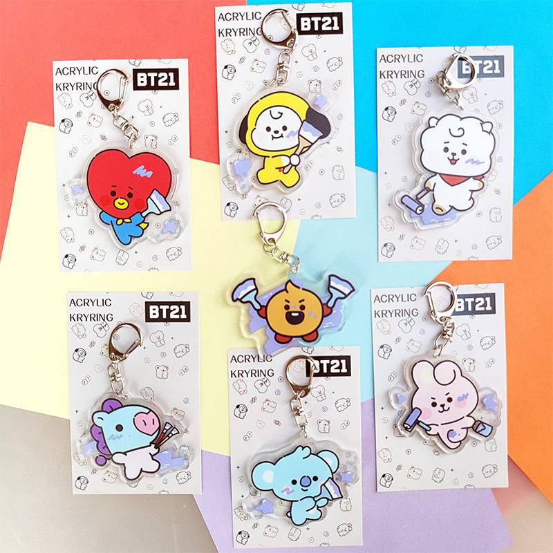 Móc Chìa Khóa Hai Mặt Bằng Acrylic In Hình Nhân Vật BT21 Trong BTS 2022