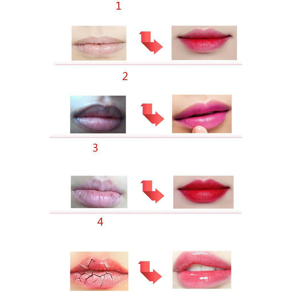 Dưỡng môi PCD, kích màu môi sau xăm tone màu cam, đỏ, hồng