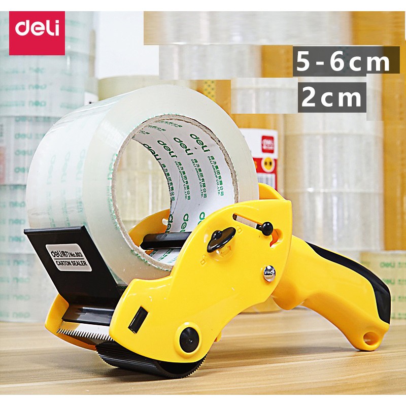 Dụng cụ cắt băng keo có cán tay cầm cao cấp Deli rộng 6CM