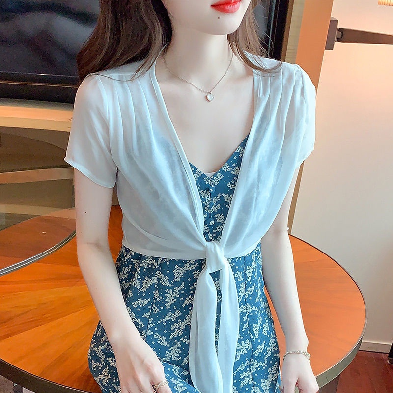 Áo Khoác Voan Mỏng Tay Ngắn Thời Trang Dành Cho Nữ###